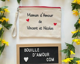 Pochette personnalisée - Pochette maman personnalisée - Trousse personnalisée - Trousse maman - Pochette maman - Cadeau maman