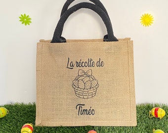 Panier de Pâques personnalisé - Sac de pâques - Panier de pâques enfant - Sac de pâques personnalisé - Mini sac de pâques - Sac jute pâques