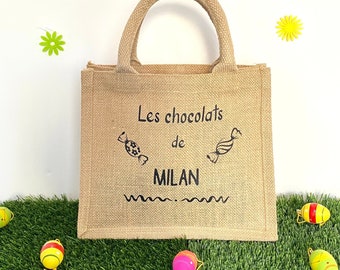 Panier de Pâques personnalisé - Sac de pâques - Panier de pâques enfant - Sac pâques personnalisé - Panier chocolats pâques - Panier enfant