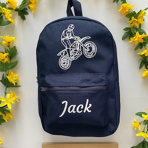 Sac à dos enfant personnalisé Moto - Sac à dos maternelle - Sac à dos personnalisé - Sac à dos enfant - Sac à dos prénom - Sac d'école