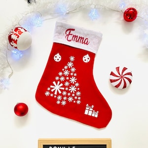 Bota de Natal personalizada - Meu primeiro Natal - Meia de Natal - Bota de Natal - Decoração de Natal - Meia de Natal - Nome de Natal