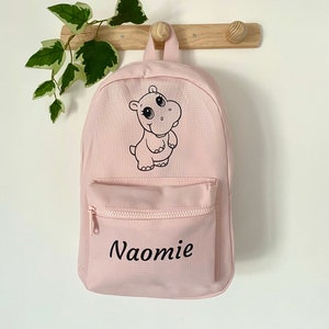 Sac à dos enfant Hippopotame - Sac à dos maternelle - Sac à dos personnalisé - Sac à dos enfant personnalisé - Sac à dos prénom -Sac d'école