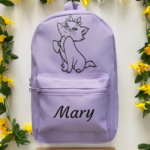 Cat children's backpack - Personalized children's backpack - Kindergarten backpack - First name backpack - Personalized school bag - Kindergarten bag