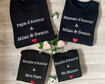 Gepersonaliseerde familiesweatshirts - Gepersonaliseerde vadersweater - Gepersonaliseerde moedersweatshirt - Gepersonaliseerde kindersweatshirt - Gepersonaliseerde trui