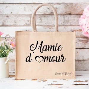 Personalized granny tote bag - Personalized granny jute bag - granny tote bag - granny gift - granny jute canvas bag - Grandmother&#39;s Day