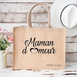 Personalized mom tote bag - Personalized tote bag - Personalized jute tote bag - Mom gift - Mother&#39;s Day gift idea