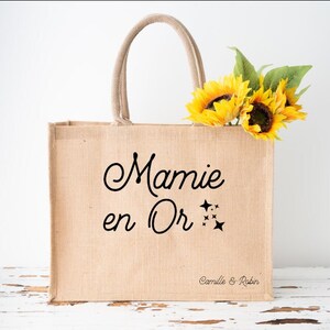 Personalized granny tote bag - Jute granny tote bag - Personalized granny bag - Personalized jute bag - Grandmother&#39;s Day