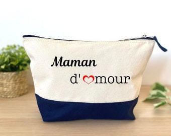 Pochette Trousse personnalisée - Trousse Maman - Pochette maman personnalisée - Trousse maquillage - Cadeau personnalisé maman