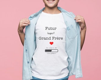 T-shirt futur grand frère - Bientôt grand frère - Tee-shirt annonce grand frère - T-shirt annonce grossesse - Annonce grossesse -Grand frère