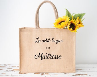 Personalized Teacher shopping bag - Teacher gift - Personalized jute bag - Jute shopping bag - Teacher bag - End of school year gift