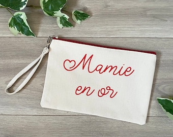 Personalized Grandma pouch in gold - Grandma pouch - Grandma kit - Grandmother's Day - Personalized Grandma gift - Gift for Grandma