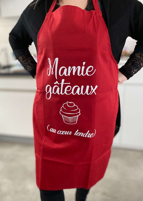Tablier De Cuisine Pour Mamie - Message "Tout Est Meilleur Quand Mamie Cuisine", Réglable, Cadeau Fête Des Mères/Noël - 14