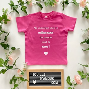 Personalized baby t-shirt &quot;Best grandma in the world&quot; - Personalized grandma t-shirt - Personalized grandma gift - Grandmother&#39;s Day gift