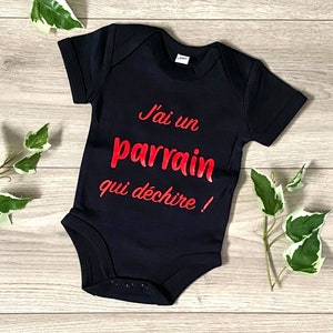 Personalized bodysuit "I have a godfather who rocks" Godfather gift - Godfather bodysuit - Personalized godfather gift - Personalized godfather bodysuit