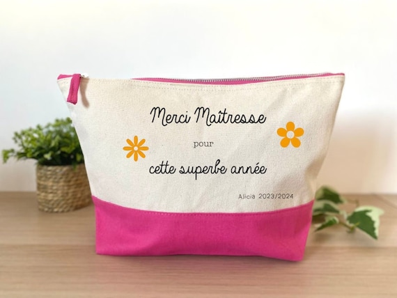 Pochette Trousse personnalisée - Trousse maîtresse - Pochette personnalisée - Cadeau personnalisé maîtresse - Idée cadeau maîtresse