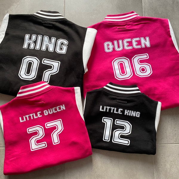 Blouson - teddy enfant ou adulte personnalisable - King, Queen, Little King ou Little Queen