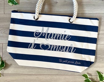 Personalized Mamie d'Amour beach bag - Granny bag - Personalized granny bag - Grandma gift - Granny beach bag - Personalized granny tote