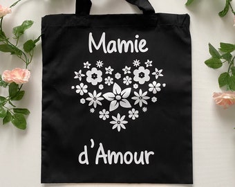 Personlig "Mormor av kärlek" tygväska - Mormors väska - Personlig mormors väska - Mormors present - Mormors bomullsväska - Mormors presentidé - Mormor