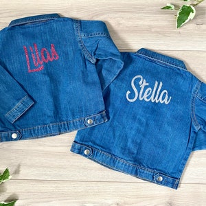 Personalisierte Baby- und Kinderjacke mit Vornamen - Geschenkidee - Personalisierte Jacke - Jeansjacke - Babygeschenk