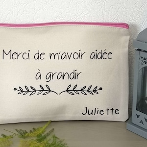 Personalized pouch Thank you for helping me grow - Personalized kit - Nursery gift - Teacher gift - Nanny gift -