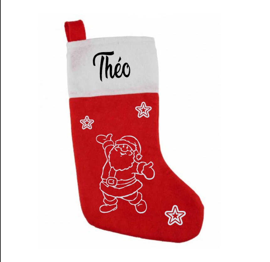 Botte de Noël Personnalisée - Père avec Prénom Chaussette Noël