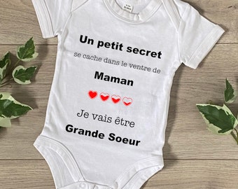 Body future grande soeur - Body annonce de grossesse - Body grande soeur - Annonce grande soeur - Annonce grossesse personnalisé