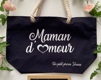 Sac de plage personnalisé Maman d'Amour - Sac personnalisé maman - Cadeau pour maman - Cadeau maman fête des mères - Fête des mères