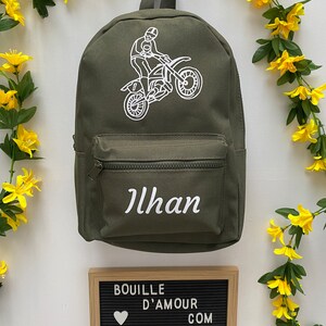 Sac à dos enfant personnalisé avec moto