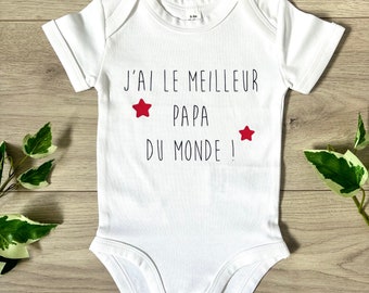 Personalized bodysuit "I have the best dad in the world" - Personalized dad bodysuit - Dad gift - Dad bodysuit - Personalized dad - Father's Day
