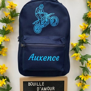 Sac à dos enfant personnalisable avec moto