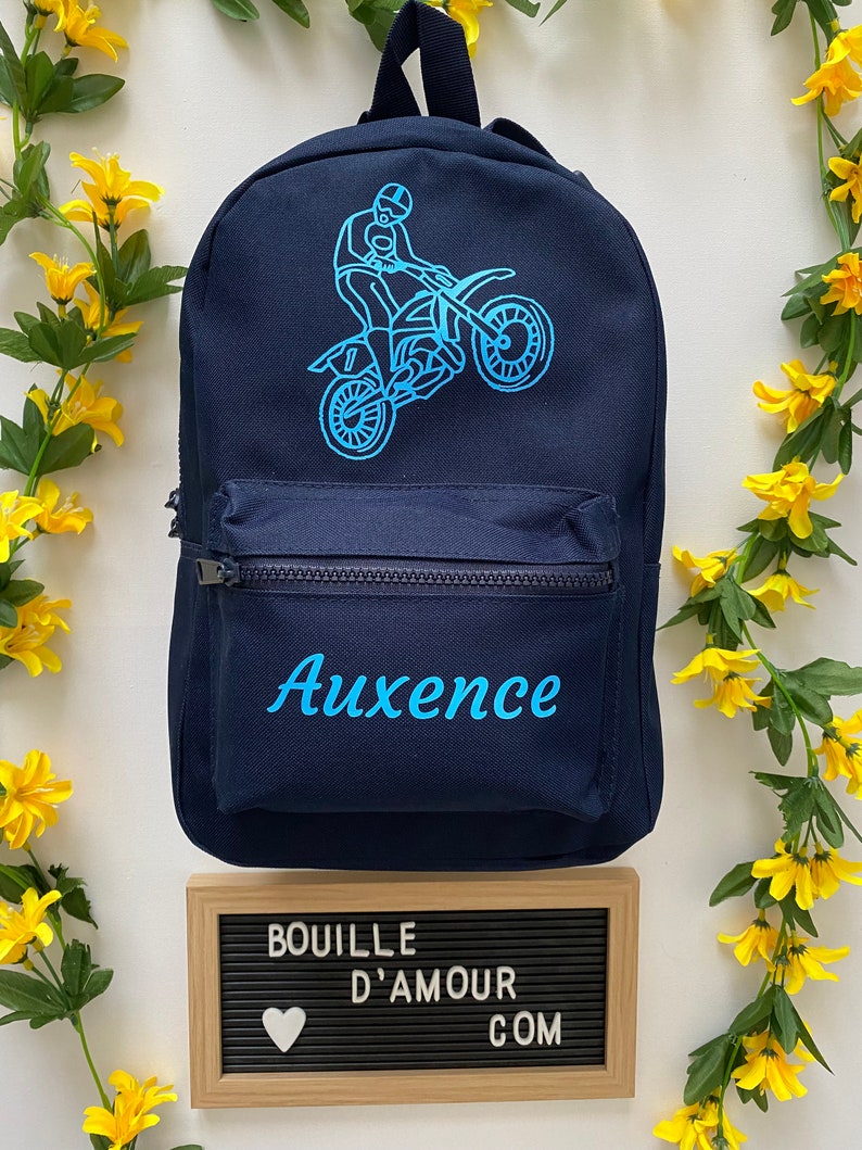 Sac à dos enfant personnalisable avec moto