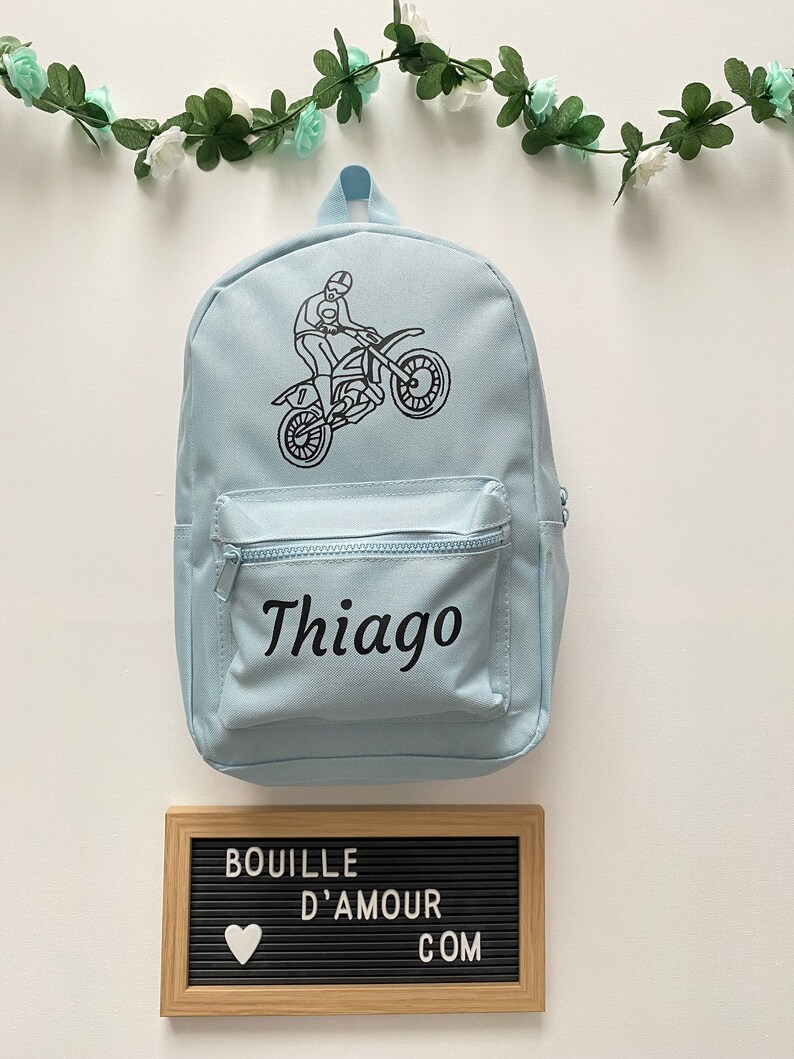 Sac à dos moto personnalisable pour enfant