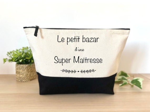 Pochette Trousse personnalisée - Trousse maîtresse - Pochette personnalisée - Cadeau personnalisé maîtresse - Idée cadeau maîtresse