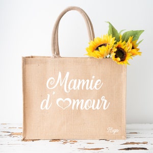 Sac cabas en jute mamie d'amour