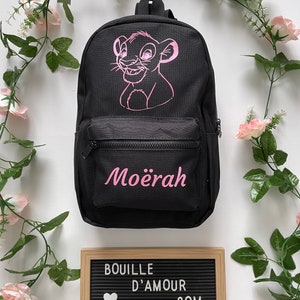 Sac à dos pour enfant roi lion personnalisable avec le prénom