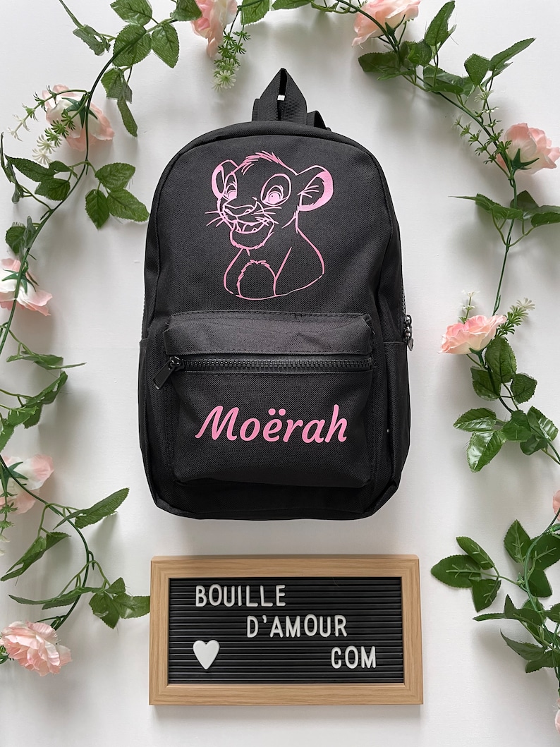 Sac à dos pour enfant roi lion personnalisable avec le prénom