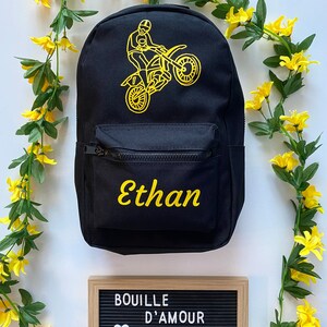 Sac à dos moto pour enfant personnalisable avec prénom