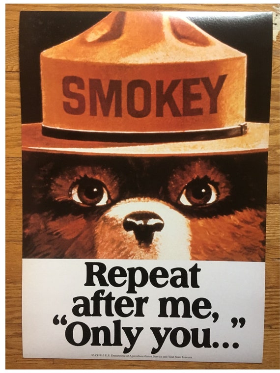 Smokey Bear Poster Etsy