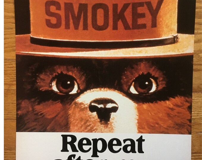 Smokey Bear Poster Etsy