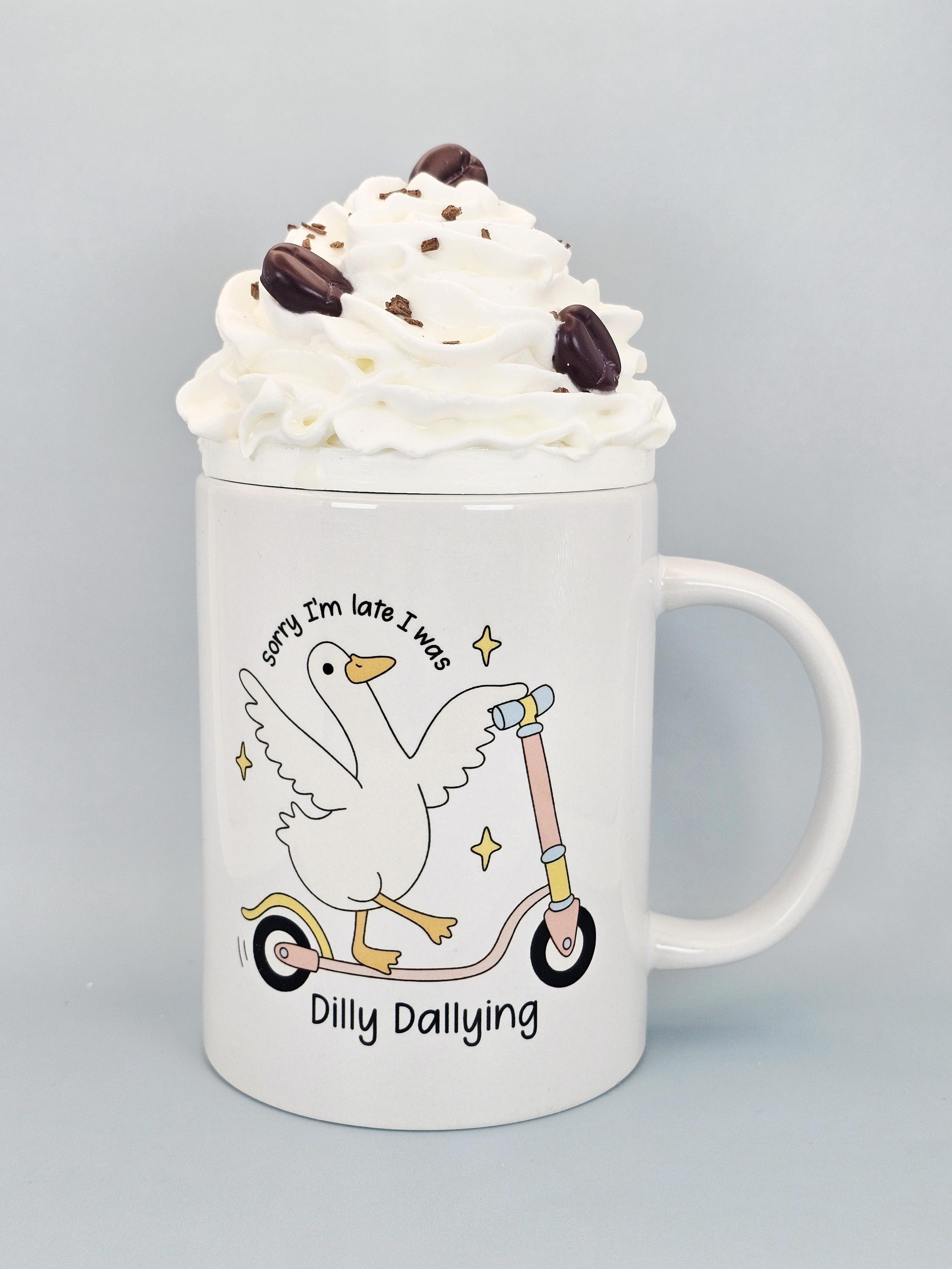 Coffee Bean Faux Whipped Cream Mug Topper – Handmade, Food-Safe, One-of-a-Kind, Fits 15oz FREE SHIP - Thumbnail 3