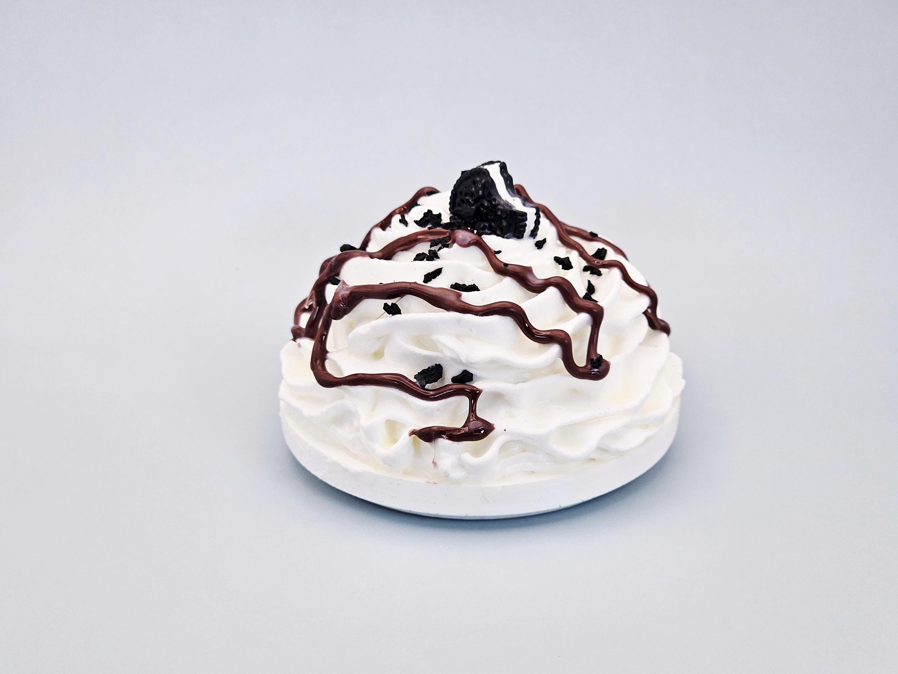 Cookies & Cream Faux Whipped Cream Mug Topper – Handmade, Food-Safe, One-of-a-Kind, Fits 15oz FREE SHIP