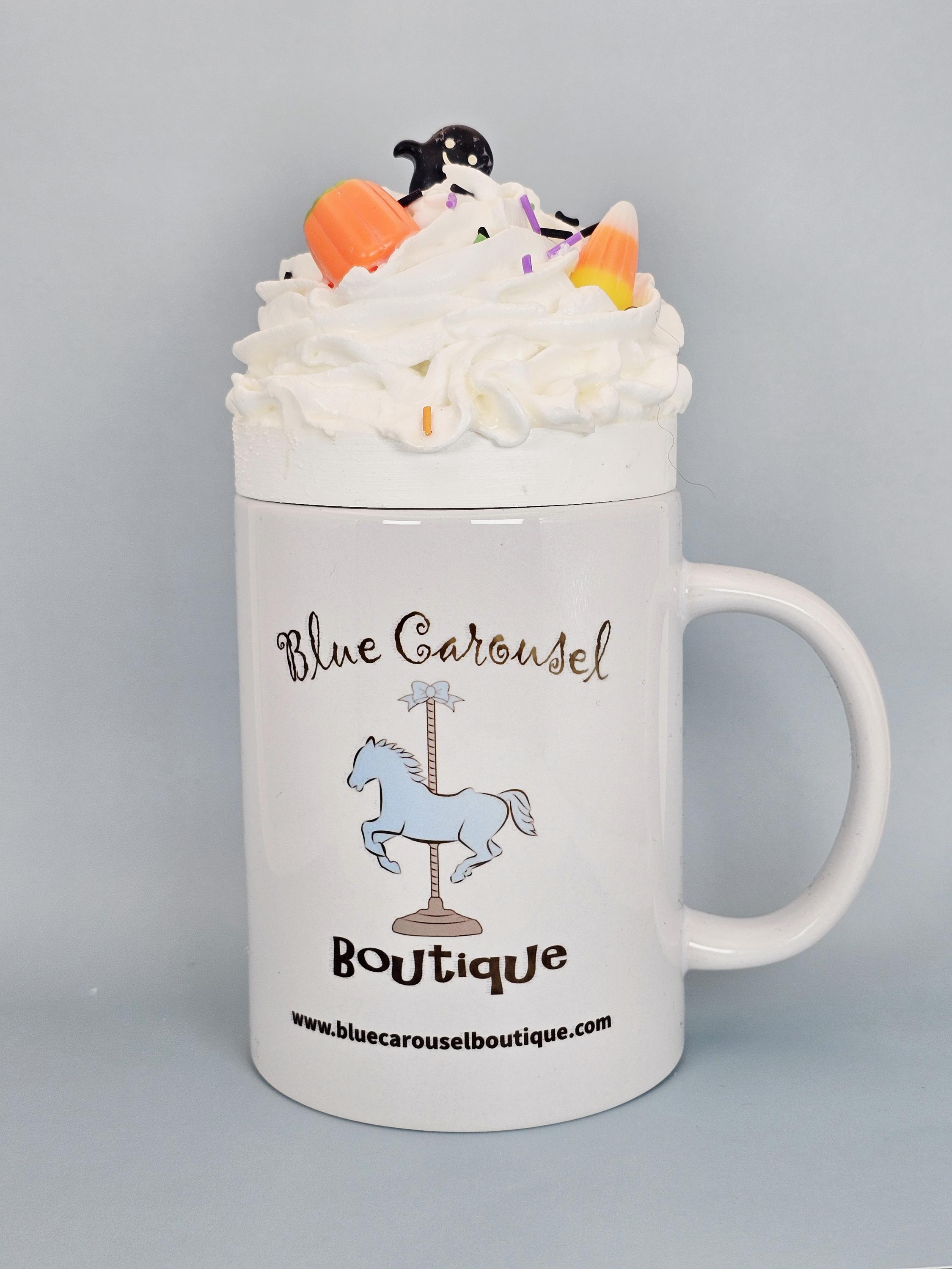 Halloween Faux Whipped Cream Mug Topper – Handmade, Food-Safe, One-of-a-Kind, Fits 15oz FREE SHIP - Thumbnail 2