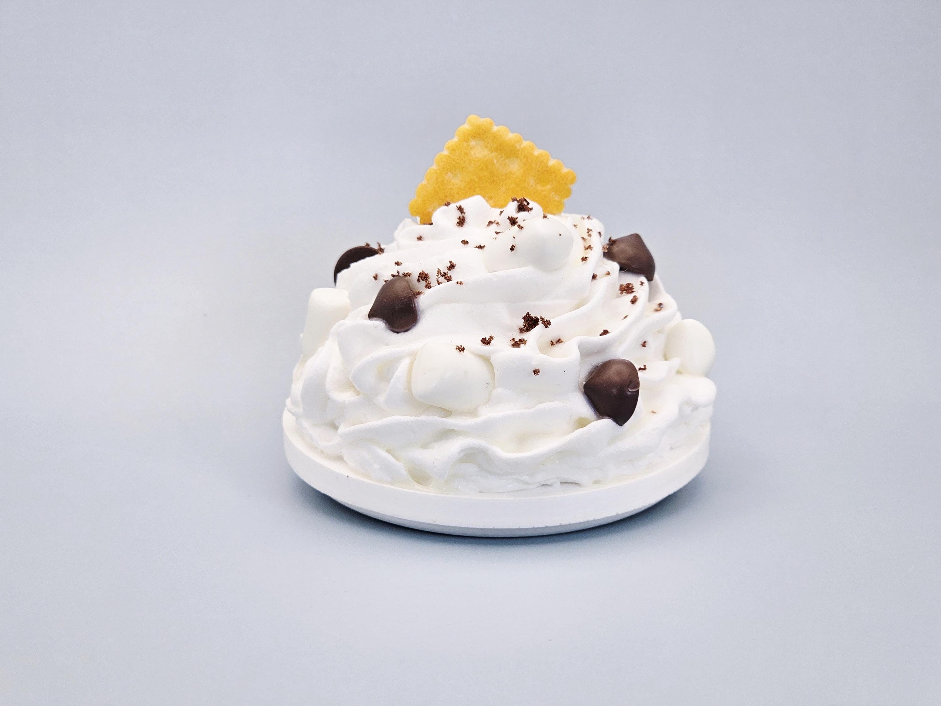 S'mores Faux Whipped Cream Mug Topper – Handmade, Food-Safe, One-of-a-Kind, Fits 15oz FREE SHIP