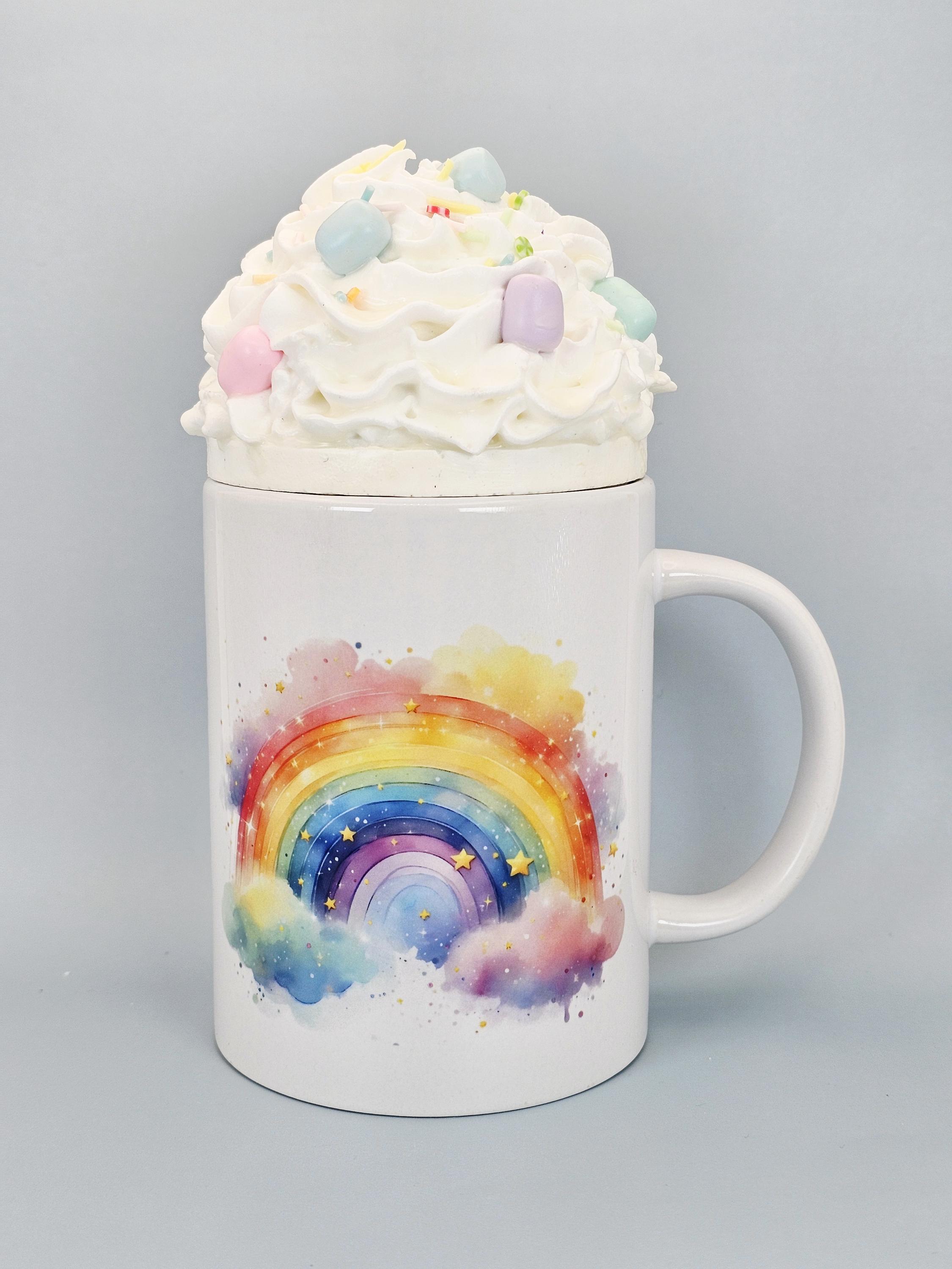 Pastel Marshmallow Faux Whipped Cream Mug Topper – Handmade, Food-Safe, One-of-a-Kind, Fits 15oz FREE SHIP - Thumbnail 2