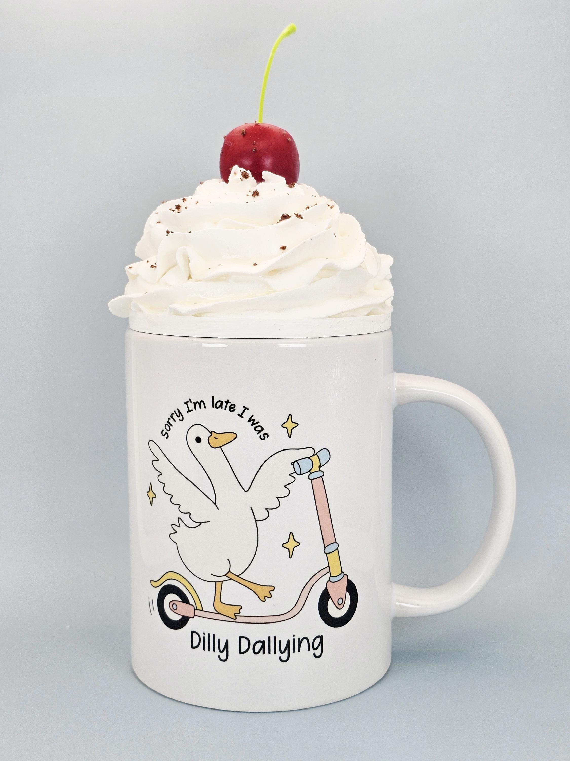 Cherry Faux Whipped Cream Mug Topper – Handmade, Food-Safe, One-of-a-Kind, Fits 15oz FREE SHIP - Thumbnail 2