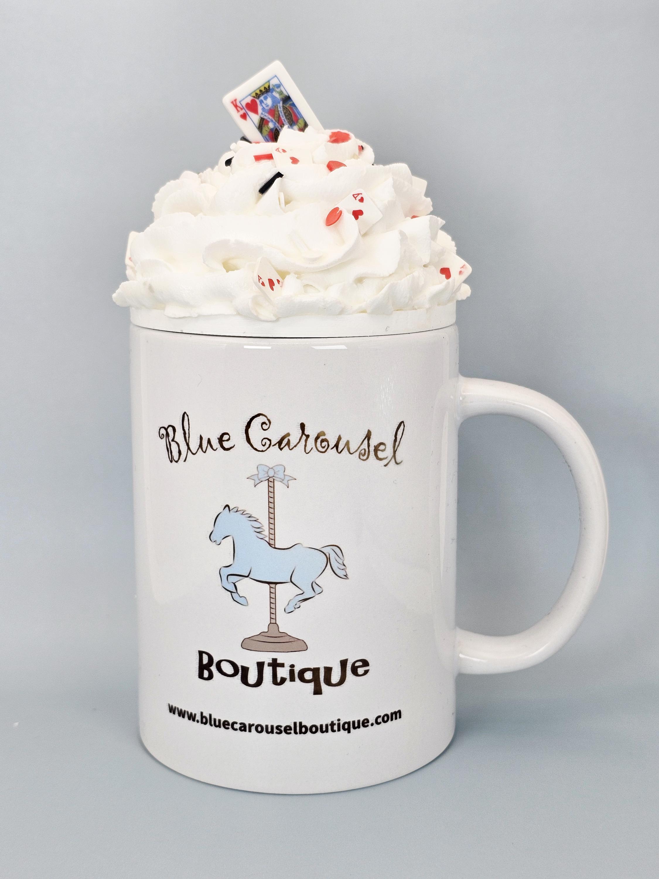 Poker Night Faux Whipped Cream Mug Topper – Handmade, Food-Safe, One-of-a-Kind, Fits 15oz FREE SHIP - Thumbnail 2