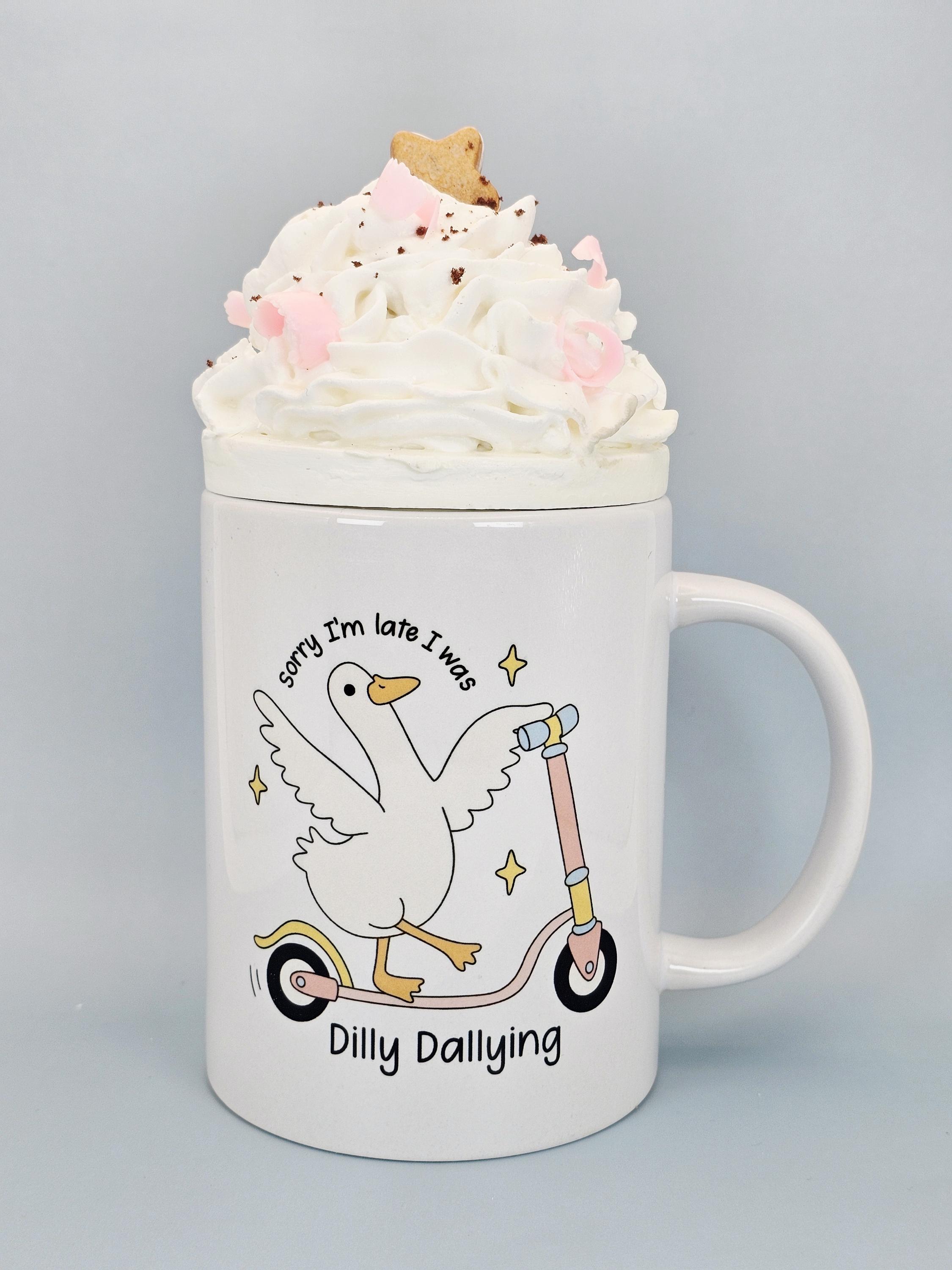 Funny Goose Coffee Mug – Sorry I’m Late Dilly Dallying Scooter Cup - Thumbnail 5