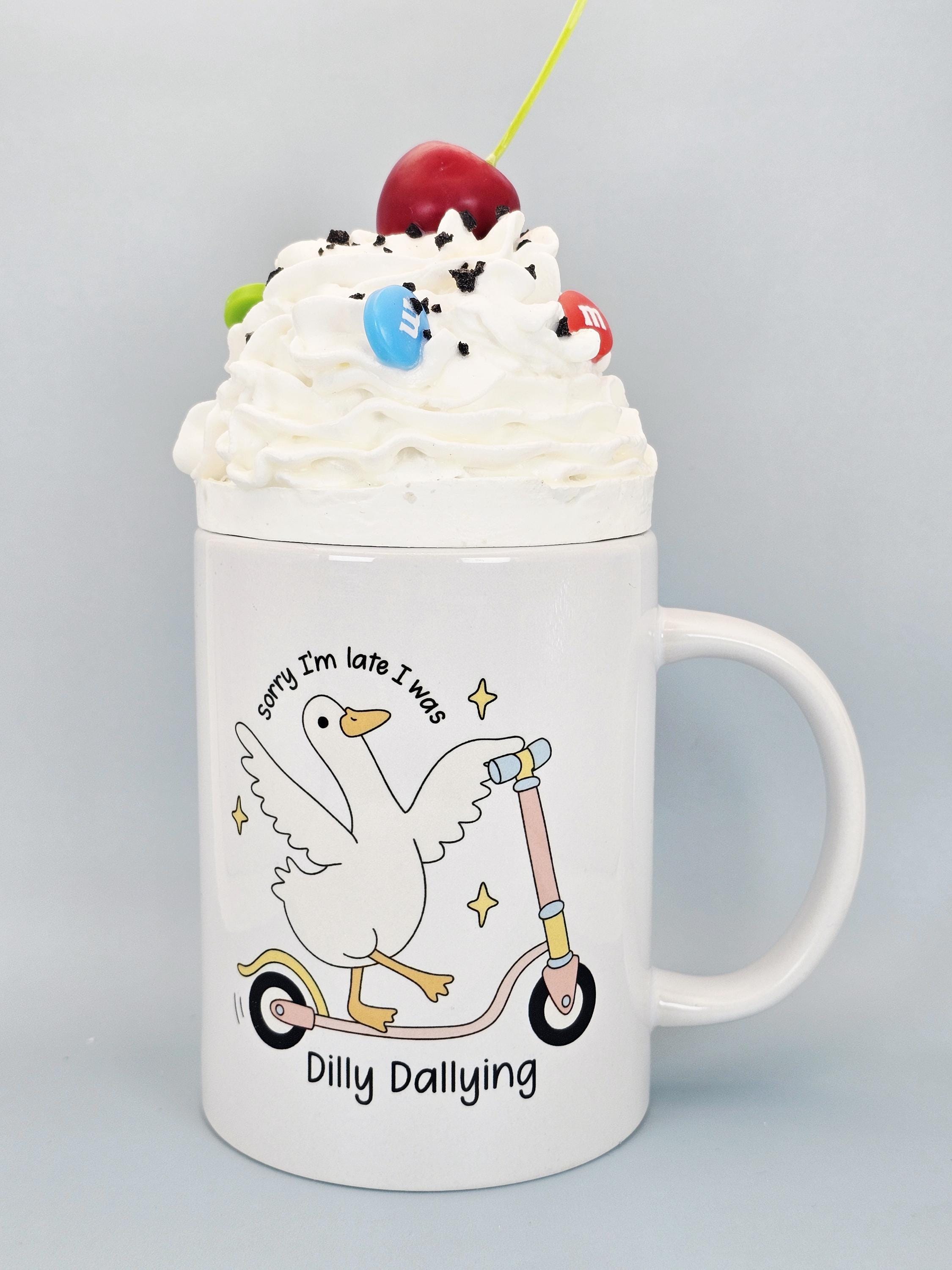 Candy & Cherry Faux Whipped Cream Mug Topper – Handmade, Food-Safe, One-of-a-Kind, Fits 15oz FREE SHIP - Thumbnail 2