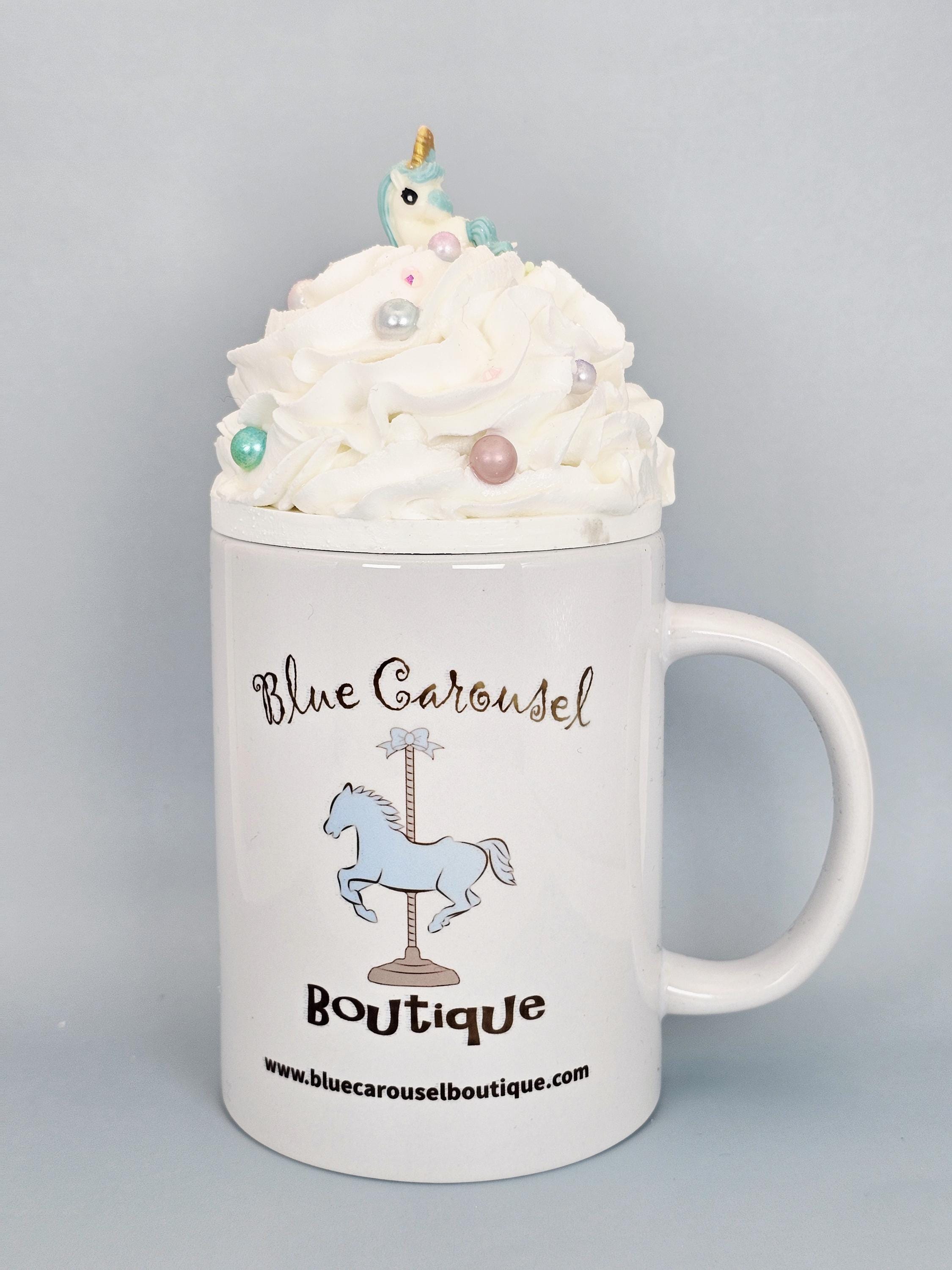 Pastel Unicorn Faux Whipped Cream Mug Topper – Handmade, Food-Safe, One-of-a-Kind, Fits 15oz FREE SHIP - Thumbnail 3