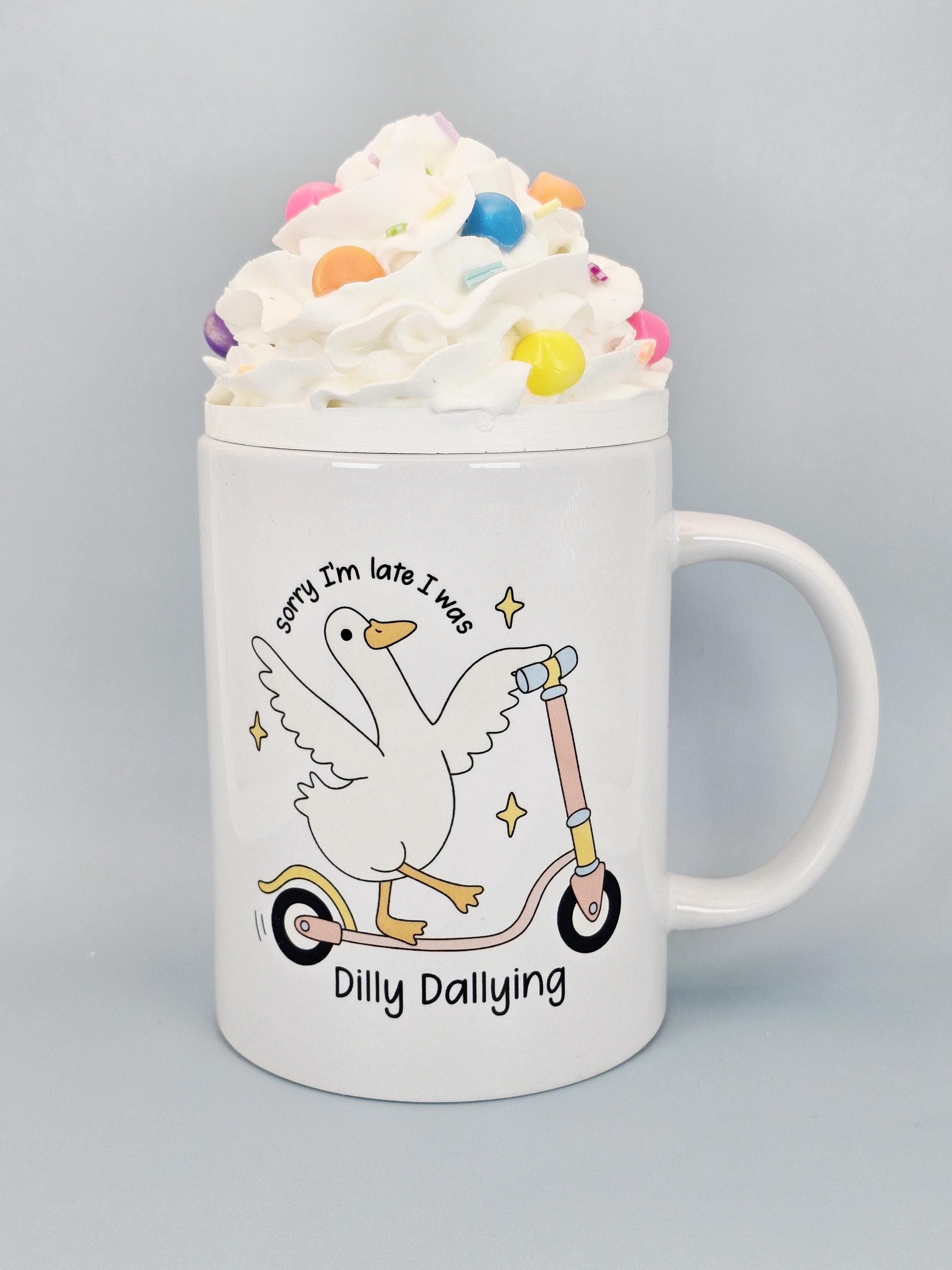 Rainbow Morsel Faux Whipped Cream Mug Topper – Handmade, Food-Safe, One-of-a-Kind, Fits 15oz FREE SHIP - Thumbnail 3
